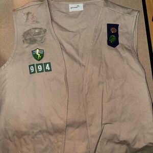 Beige girl scouts vintage Vest with Patches